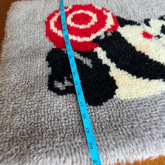 Vintage Handmade Latch Hook Shag Rug Panda Bear Playroom Nursery Bathroom - Picture 10 of 11